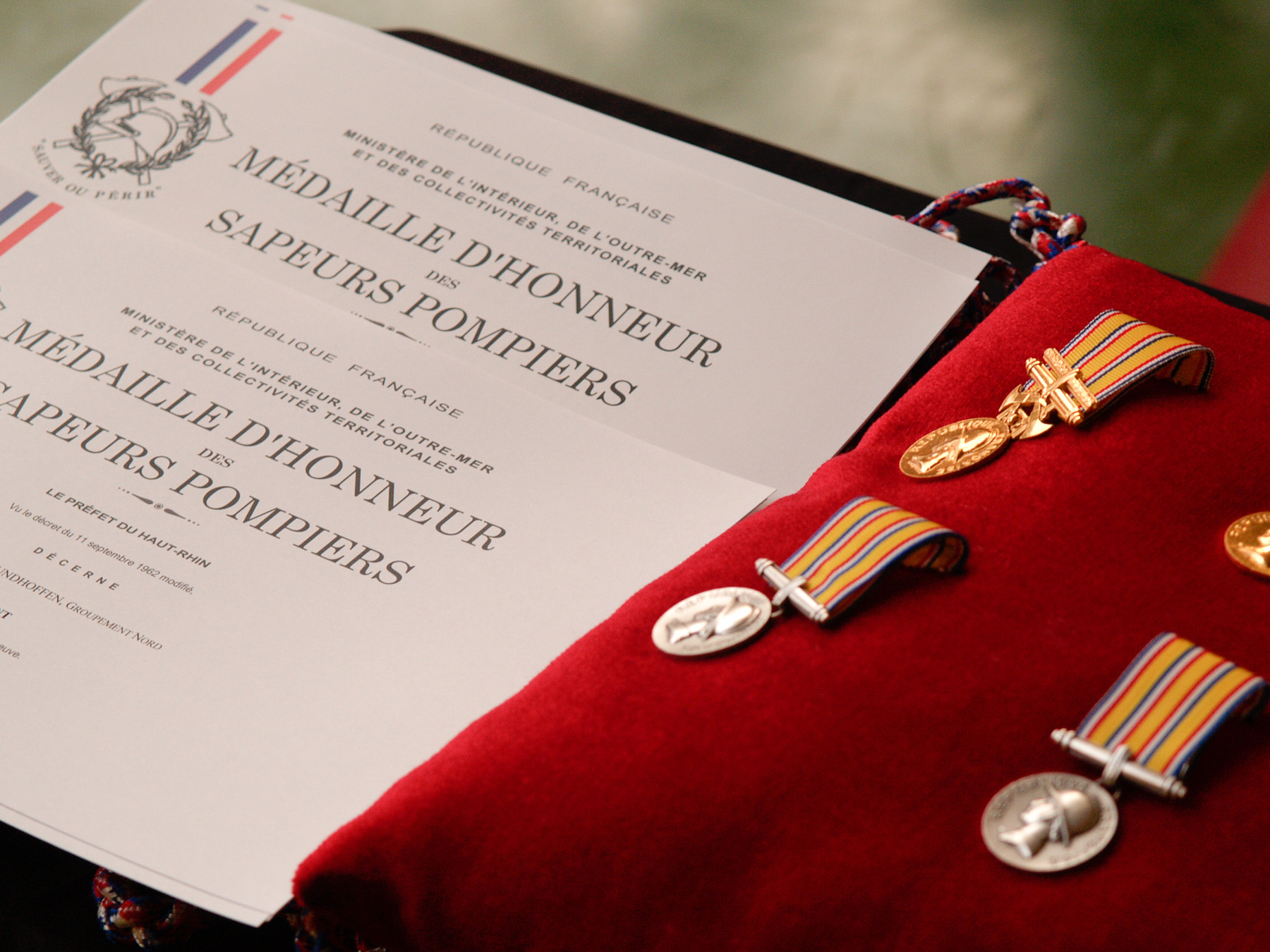 Distinctions et documents officiels liés aux sapeurs-pompiers de Sundhoffen